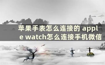 苹果手表怎么连接的 apple watch怎么连接手机微信